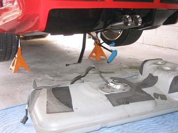 2003-2004 Cobra Tank Swap Gas Tank Prepped to Reinstall